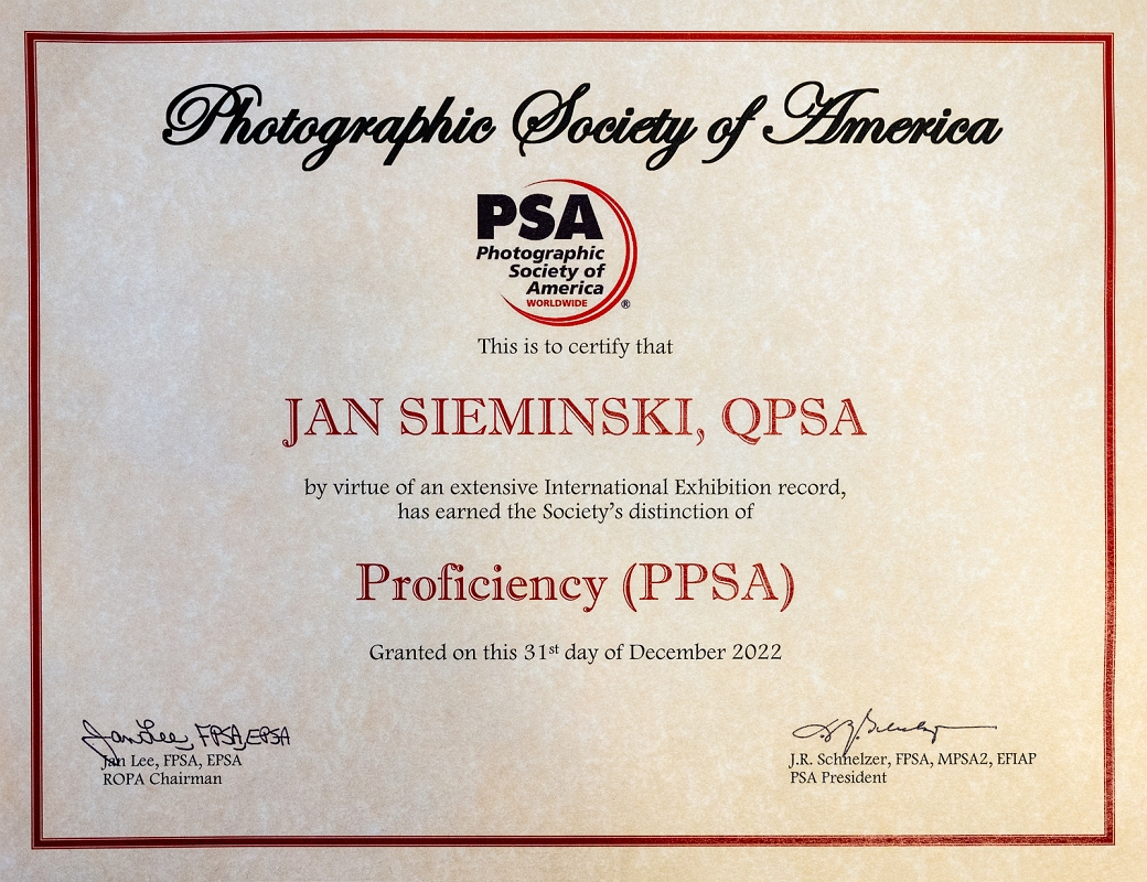 PPSA - grudzien 2022 kopia.jpg - grudzien 2022,  Photographic Society of America po weryfikacji  moich  osiagniec  fotograficznych, przyznała mi tytu PPSA ( wczesniej QPSA )