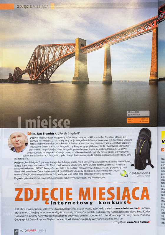DSC_4754k2Min.jpg - Forth Bridge Edynburg , Szkocja - publikacja fotografii w listopadowym 2015 r nr magazynu Foto Kurier